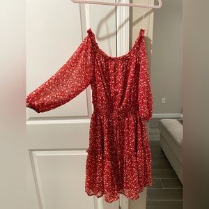 Ryan Michelle red floral midi dress